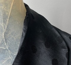 1950s Ceil Chapman Designer Black Silk Cocktail Dress Suit Size 8 YY308