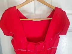 Vintage 1950s Gallina California Red Wiggle Pinup Dress | Rockabilly Retro