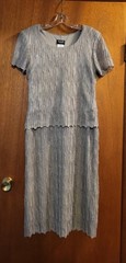 Vintage Helene Blake Dress Lined Pullover Short Sleeves Olive Lace Petite Sz 10P