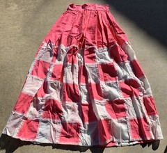Vintage Marianne Pink & White Patchwork W/ Lace Maxi Skirt Hippie Boho 26” Waist