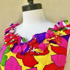 ALICE Polynesian Fashions 60’s 60s Vintage Ruffled Hawaiian Dress Holomu’u M