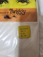Trimfit NEW VINTAGE BONE WHITE Stockings Twiggy Inspired