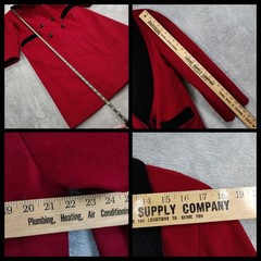 Vtg Overcoat Women’s L* MADE IN USA 100% Wool Long Double Breasted Velvet Collar