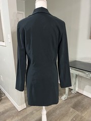 Vintage Made in USA La Belle Charcoal Mini Jacket Dress Lined Long Sleeve Jr 9