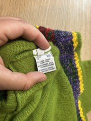 VTG 80’s United Colors of Benetton Sweater Wool Blend Green Italy cropped