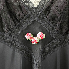 Vintage Aristocraft By Superior Nylon Lace Nightgown Small Black Sheer Top