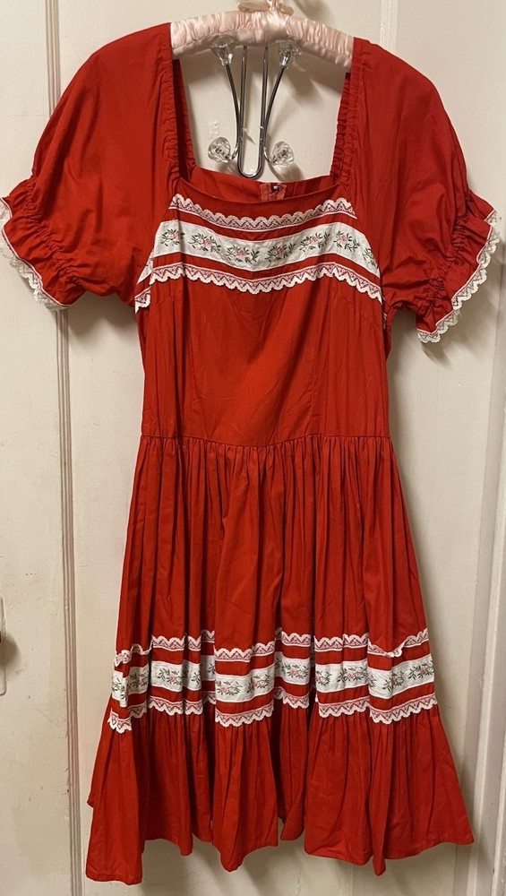 Vintage Floral Embroidery With Lace Dress By Faye Creation