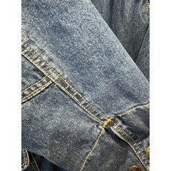 VTG 90s Denim Duster Trench Coat Barn Chore Jacket Liz Claiborne Jeans Sz M