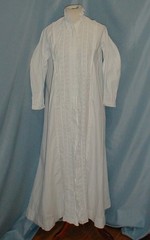 Civil War Antique Dress Breakfast Robe Victorian 1860 Cotton Eyelet Trim