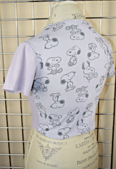 Peanuts Crop Top Size S/M Snoopy Woodstock 2 Tone Pale Lavender Embroidered 2021