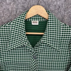 True Vintage 1970s Montgomery Ward Shirt Women’s Green Mod Disco Polyester