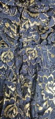 Vintage 1970s Black And Gold Party Dress With Zipper Front