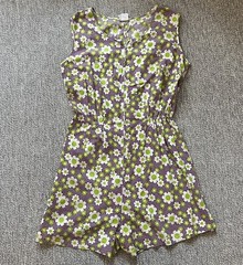 Vtg 1940s Princess Peggy Romper W/ Front Zip Sleeveless Rockabilly Floral XS 0/2