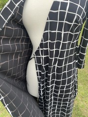 Vintage La Belle Plaid Midi Dress. Black And White Size Small Made In USA