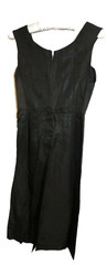 Vtg 1950’s Little Black Dress. Sheath with removable lace skirt. Waist 23″.