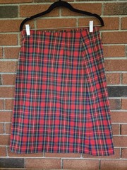 Vintage KoKo Knits Of California Red Plaid Skirt 90S Y2K School Girl Grunge