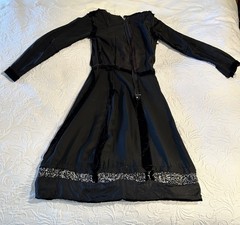 True Vintage 1930s Old Hollywood Glamour Silk Velveteen Beaded Evening Dress