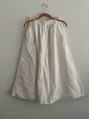 Vintage 100% Cotton Button Front A-Line Midi Skirt | Cottagecore Coastal Grandma