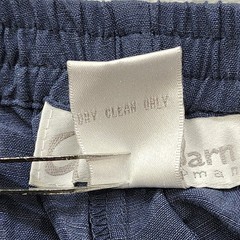 Vintage Dressbarn Pants Womens 22W Blue Silk Linen Blend Crop Capri Embroidered