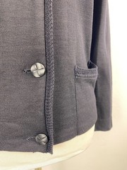 Vintage 60s Catalina Cardigan Womens S Black Classic Granny Knit Sweater