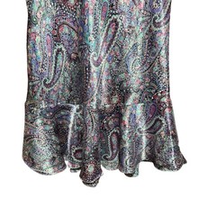 Vintage Jo Intimates Silky Feel Slip Dress Medium Poly Paisley Multicolor Flare