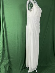 Vintage R&M Richards White Dress Size 6 Petite Glitter Flowy Sheer Lined
