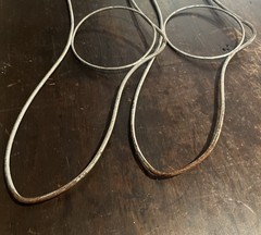 2 Vintage Metal Stocking Sock Forms “Venida 10” , 26 1/2″L