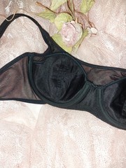 VTG 80S CHIFFON OPAQUE UNLINED PUSH UP T SHIRT BRA SHINY DEMURE BALLETCORE 32B