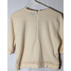 Vintage Dalton 100% Virgin Cashmere Sweater Women’s Medium Cream Knit Top USA