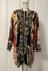 Vintage 80s AKF Art to Wear Abstract Bold Graphic Artsy Top & Kimono Jacket L