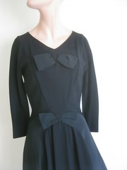 1950s 60s vintage BLACK Cocktail Party Dress