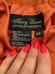 VTG 1990s Terry Lewis 100% Leather Suede Pants Sz. 20p NWT Cooper / Orange NWT !