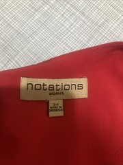 Vtg 90s Notations Woman Plus Red Sleeveless Blouse Tank Top 2X Poly Side Slit