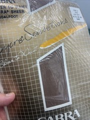 2 VTG Sabra LycraSensations Pantyhose Size A Taupe Sheer To Waist Sandalfoot