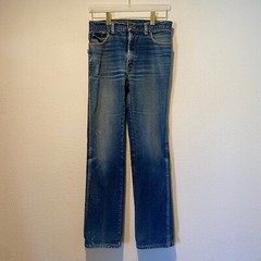 Vintage Sasson Jeans 1980s High Waisted Denim Blue Distressed 42” Long