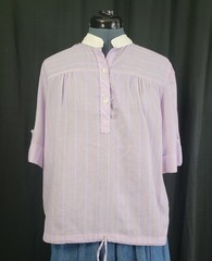 Vtg Miss Fashionality Purple/Orange/Green Striped Top w White Collar Size 17/18