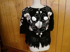 Vintage EMMI Made in Acapulco Black Blouse Bust 37″