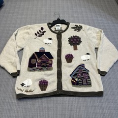 Vintage Northern Reflections Cottagecore Farmhouse Sweater Medium Sheep