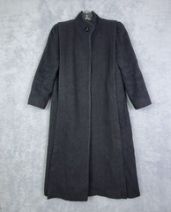 Vtg 70s Womens Jacket Size Medium Gray Wool Cashmere Blend Trench Coat ILGWU