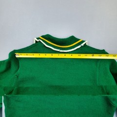 Vintage 1950s Varsity Cheer Sweater Womens USA Made Kelly Green Virgin Wool 60s