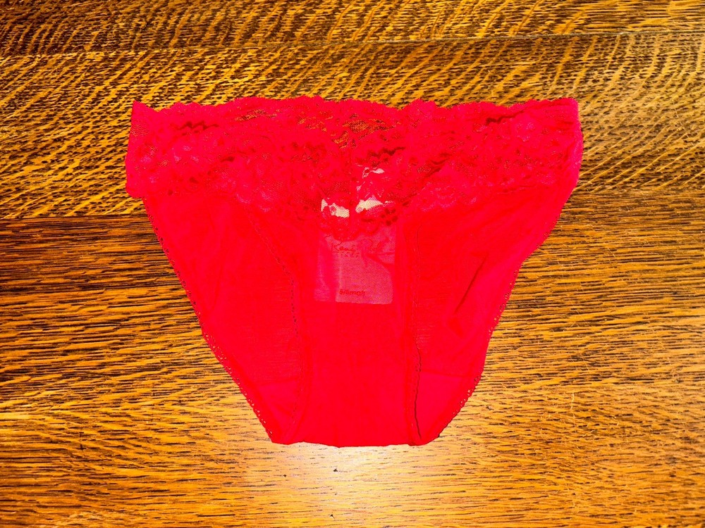 Panties NWT Vintage Sheer Red Mesh Stretch Lace Size 5/S Rene Rofe Panty