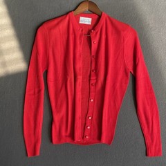 Vintage Cardigan Women’s Size S Red 1950s 100% Acrylic Fibre V-Neck Button Front