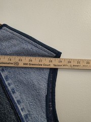 vintage 80s denim patchwork vest size 3XL handmade unisex Angelique’s Originals