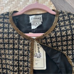 Vintage NWT stenay fully beaded jacket 100% silk womens size S