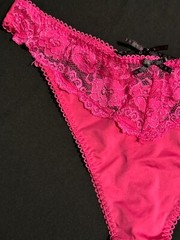 Vintage XOXO Y2K Floral Lace String Bikini Thong Lingerie Barbie Pink 3X
