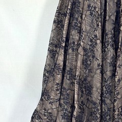 Vintage 1950s Navy Pink Floral Net Lace Tulle Halter Party Dress Velvet Bows