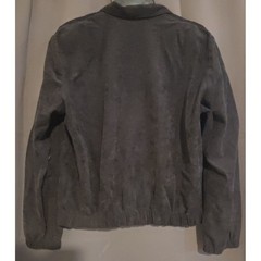 Jessica Scott Black Faux Suede Bomber Jacket, Floral Lining, Women’s Small, Vtg