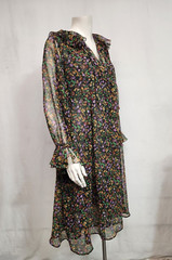 Vintage 80’s Etoiles Jane Schaffhausen Free Flowing Sheer Floral M Dress