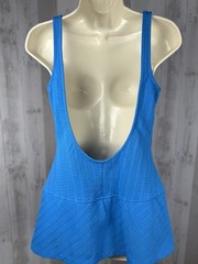 Vintage 1970s Rose Marie Reid Blue Swimsuit Mod GoGo Skirt Built in Bra Retro M