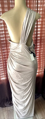 JLUXLABEL GOLD SHIMMER Grecian-Inspired One Shoulder Draped NWTS SZ XL ma